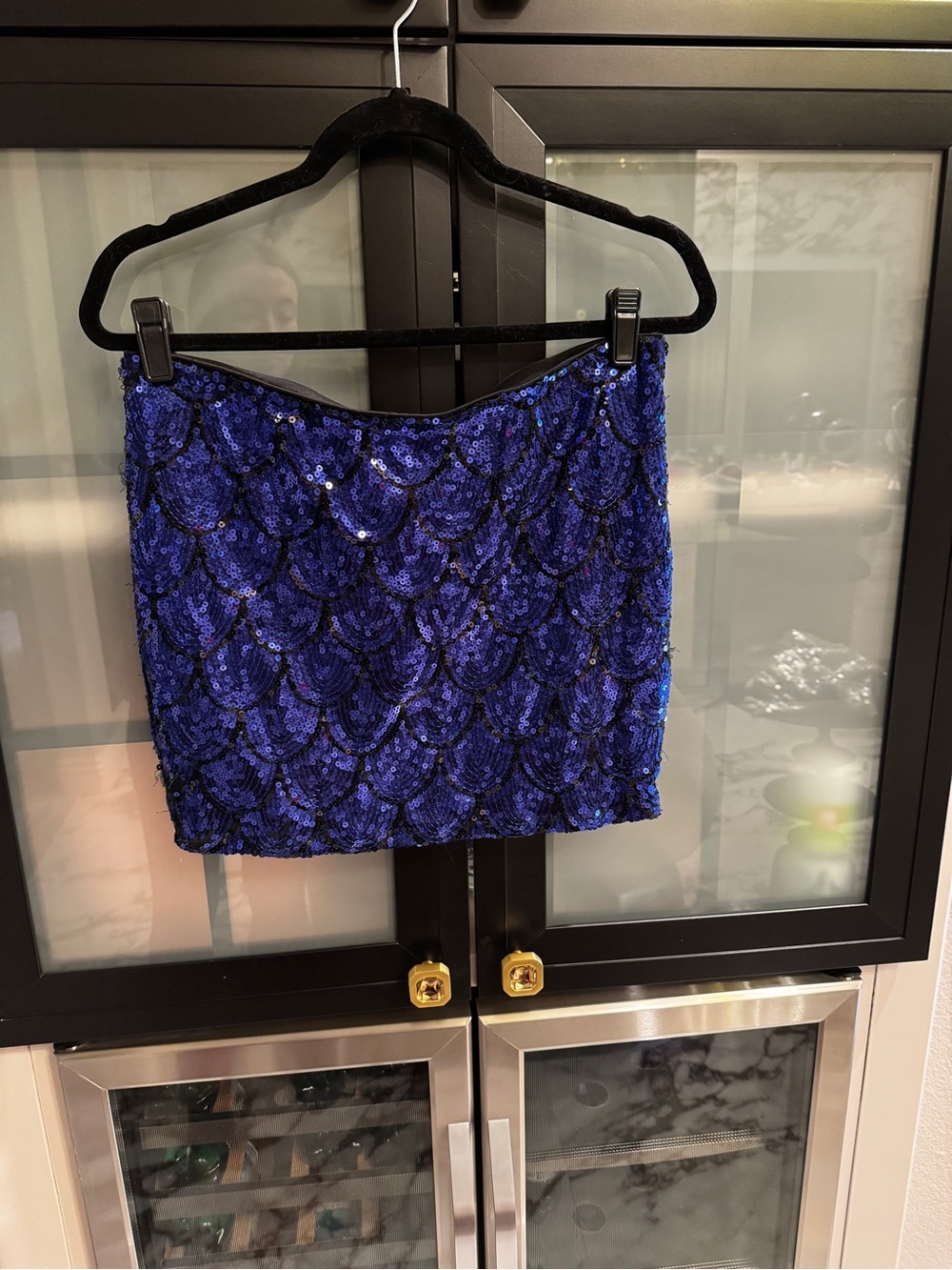 Lily White Electric Blue Sequin Mini Skirt